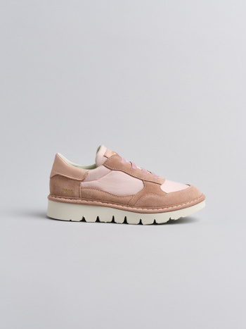 P005 slip-on donna Panchic in nylon e camoscio rosa cipria