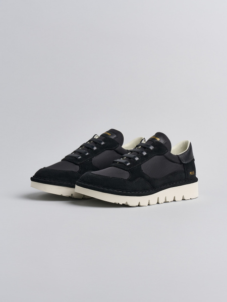 SLIP-ON DONNA P005 IN NYLON E CAMOSCIO NERO