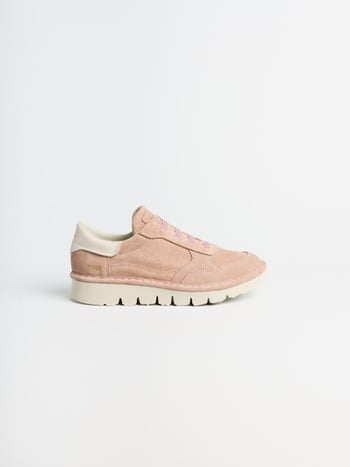 P005 slipper für damen Panchic aus wildleder und leder hautfarben