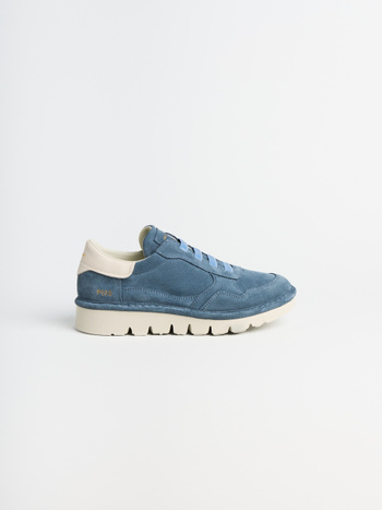 P005 slip-on donna Panchic in camoscio e pelle denim