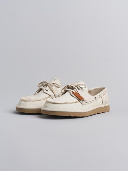 P019 MAN'S LACE-UP CRACKED SUEDE IVORY