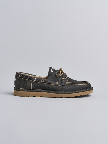 P019 MAN'S LACE-UP CRACKED SUEDE BLACK