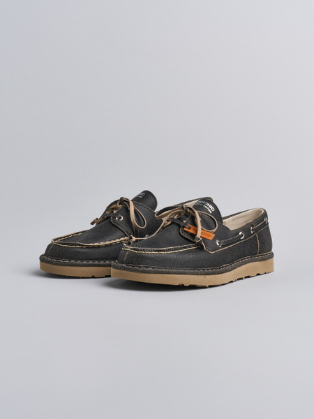 P019 MAN'S LACE-UP CRACKED SUEDE BLACK