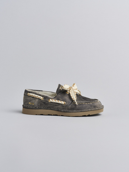 P019 WOMAN'S LACE-UP LAMINATED BLACK