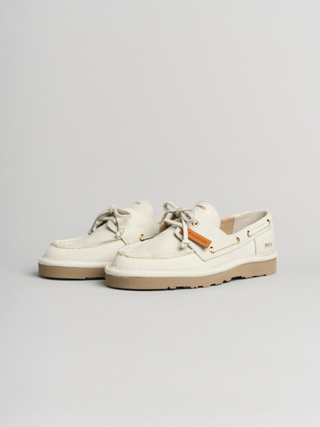 P019 WOMAN'S LACE-UP NUBUK IVORY