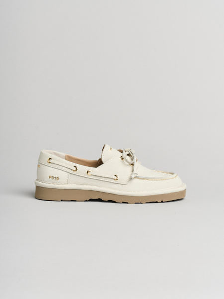 P019 WOMAN'S LACE-UP NUBUK IVORY