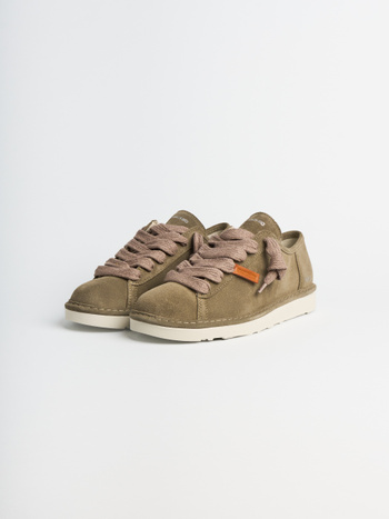 SCARPA ALLACCIATA P001 UOMO IN CAMOSCIO KHAKI VINTAGE