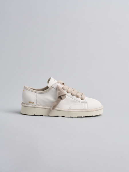 SCARPA ALLACCIATA P001 UOMO IN PELLE BIANCA