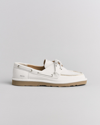 P019 scarpa allacciata uomo Panchic in nabuk bianca
