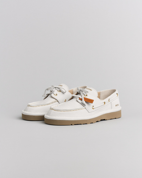 P019 WOMAN'S LACE UP NUBUK WHITE