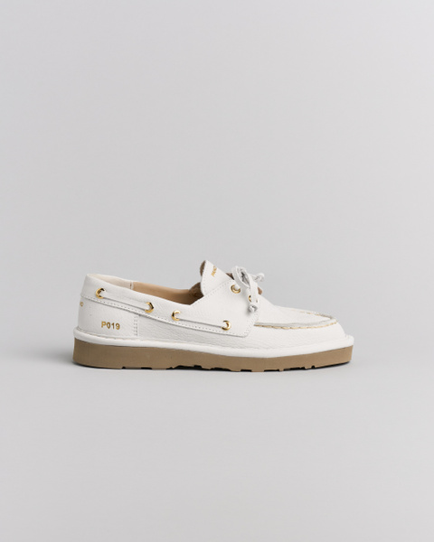 P019 WOMAN'S LACE UP NUBUK WHITE