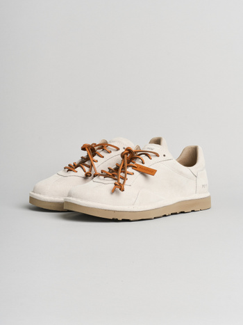 P011 scarpa allaciata uomo Panchic in camoscio bianco schiuma