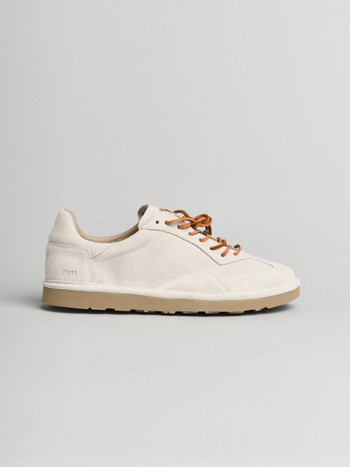 P011 scarpa allaciata uomo Panchic in camoscio bianco schiuma