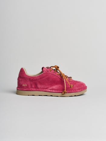 P011 scarpa allacciata donna Panchic in camoscio rosa dry
