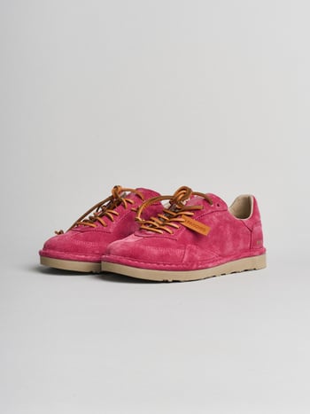 P011 scarpa allacciata donna Panchic in camoscio rosa dry