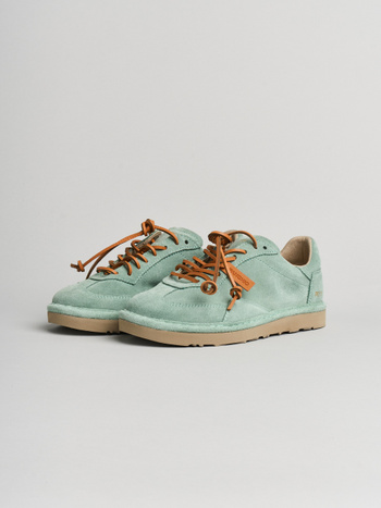 P011 herrenschnürschuh Panchic aus wildleder granit grün