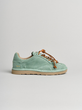 P011 herrenschnürschuh Panchic aus wildleder granit grün