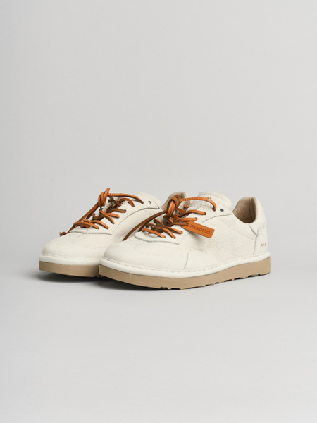 P011 WOMAN'S LACE UP NUBUCK IVORY