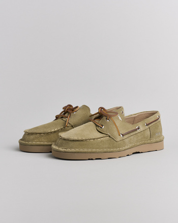 P019 herrenschnürschuh Panchic aus wildleder olive