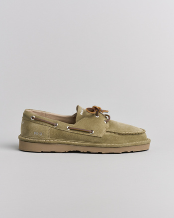 P019 herrenschnürschuh Panchic aus wildleder olive