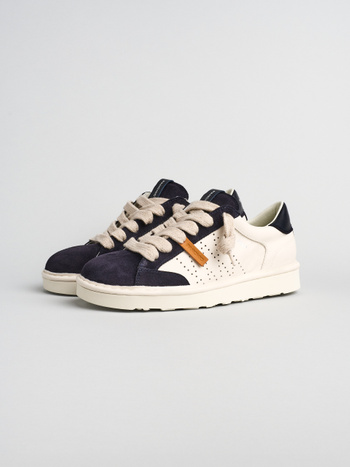 P001 sneaker uomo Panchic in pelle e camoscio avorio-notte