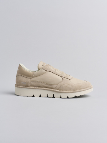 P005 slip-on uomo Panchic in nylon e camoscio tortora