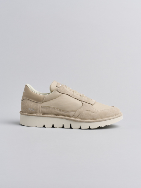 P005 slip-on uomo Panchic in nylon e camoscio tortora