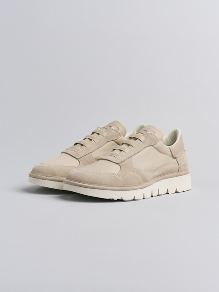 P005 slip-on uomo Panchic in nylon e camoscio tortora