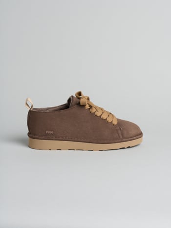 P000 core- herren halbhohe schuhe Panchic aus nubuk mit schaffellfutter kaffee