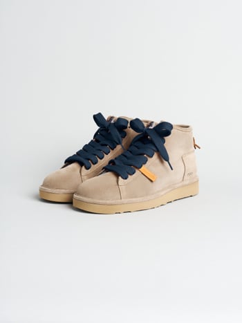 P001 icon- herren stiefeletten Panchic aus wildleder mit kunstfellfutter walnuss