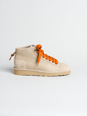 P001 icon- herren stiefeletten Panchic aus wildleder mit kunstfellfutter taubengrau