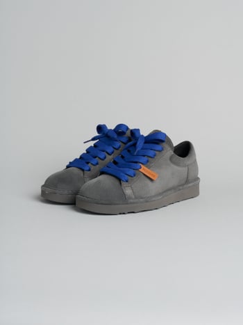 P001 zapato con cordones hombre icon Panchic de ante forrado en microfibra antracita