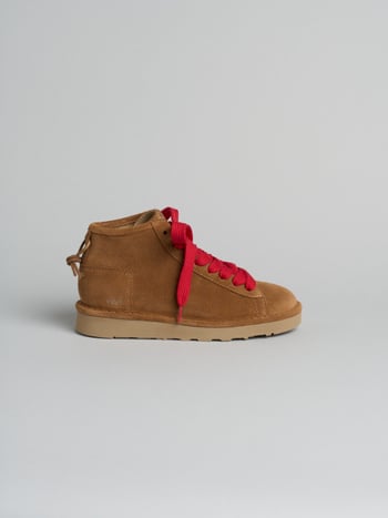 P001 icon- damen stiefeletten Panchic aus wildleder mit mikrofaserfutter cognac