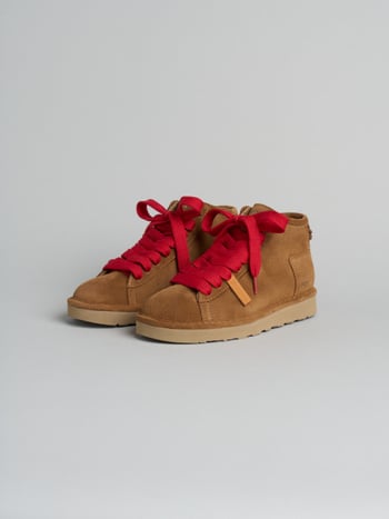 P001 icon- damen stiefeletten Panchic aus wildleder mit mikrofaserfutter cognac