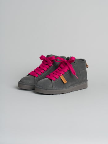 P001 icon- damen stiefeletten Panchic aus wildleder mit mikrofaserfutter anthrazitgrau