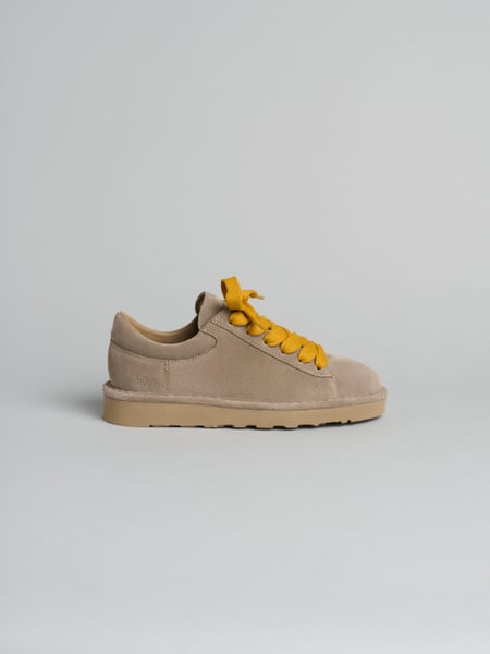 P001 scarpa allacciata donna icon Panchic in camoscio foderata in microfibra noce