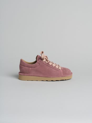P001 icon- damen schnürschuhe Panchic aus wildleder mit mikrofaserfutter braunrose