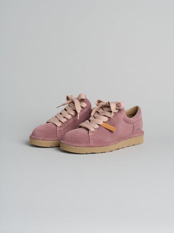 P001 icon- damen schnürschuhe Panchic aus wildleder mit mikrofaserfutter braunrose