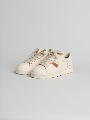 P001 icon- damen schnürschuhe Panchic aus leder mikrofaserfutter elfenbein