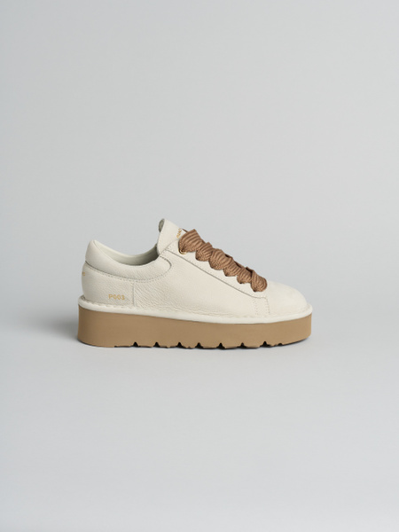 P003 scarpa allacciata donna muse Panchic in nabuk foderata in microfibra avorio