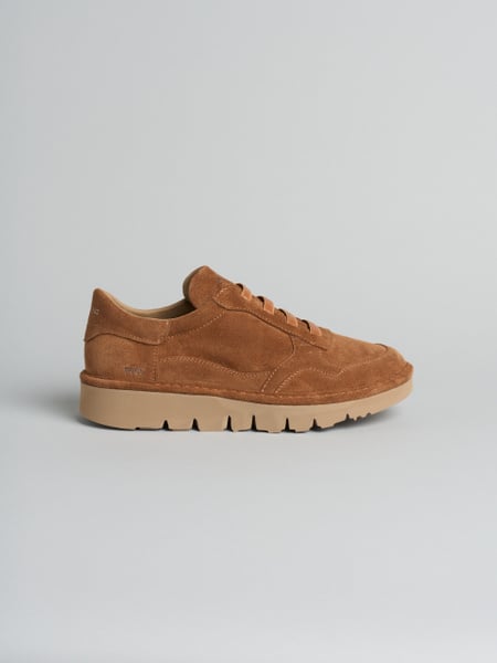 P005 slip-on uomo wave Panchic in camoscio foderata in microfibra cognac