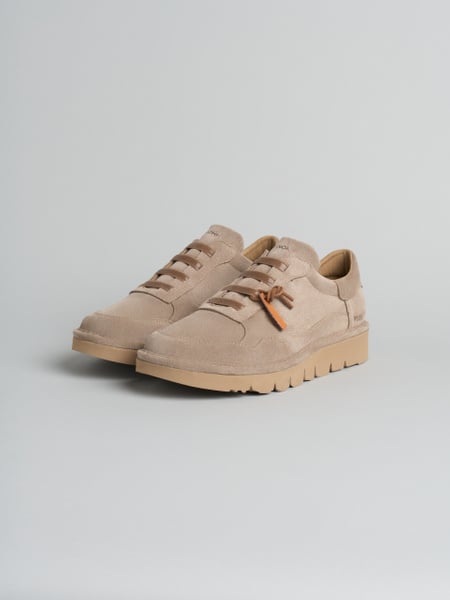 P005 slip-on uomo wave Panchic in camoscio foderata in microfibra noce