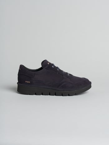 P005 slip-on uomo wave Panchic in camoscio foderata in microfibra space blu