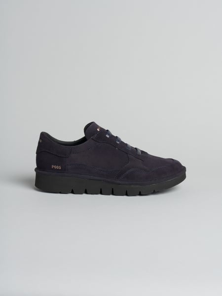 P005 slip-on uomo wave Panchic in camoscio foderata in microfibra space blu