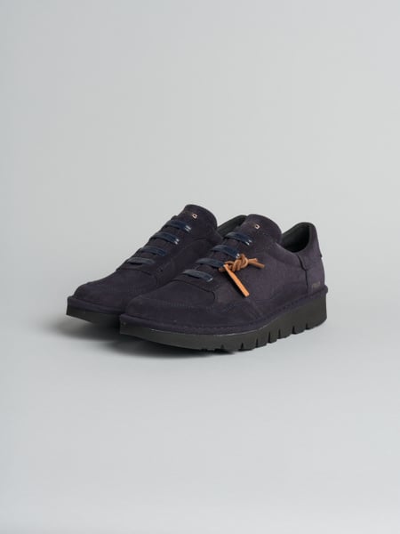 P005 slip-on uomo wave Panchic in camoscio foderata in microfibra space blu