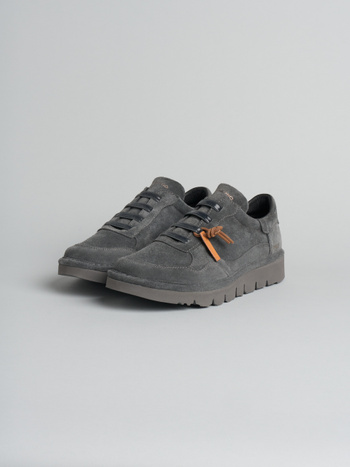 P005 wave- herren slipper Panchic aus wildleder mit mikrofaserfutter anthrazitgrau