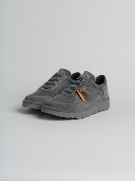 P005 slip-on uomo wave Panchic in camoscio foderata in microfibra antracite