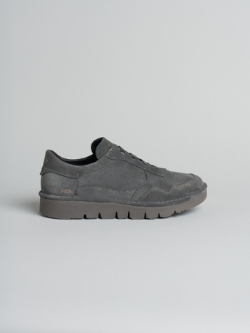 P005 wave- herren slipper Panchic aus wildleder mit mikrofaserfutter anthrazitgrau