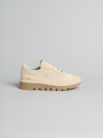 P005 wave- damen slipper Panchic aus wildleder mit mikrofaserfutter elfenbein