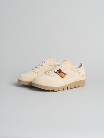 P005 wave- damen slipper Panchic aus wildleder mit mikrofaserfutter elfenbein